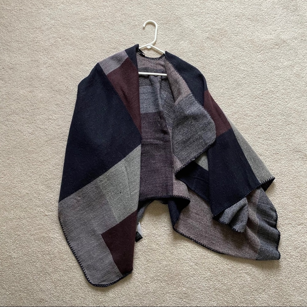 H&M Color-block Blanket Shawl Wrap